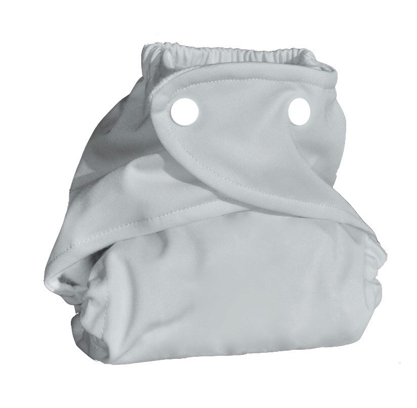 CarriedAway Charcoal Bamboo One Size Pocket Diaper Snap Closure (2 Pack) "Marshmellow"